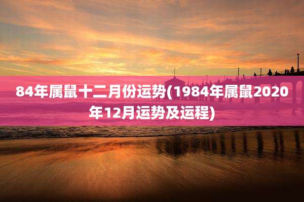 84年属鼠十二月份运势(1984年属鼠2020年12月运势及运程)