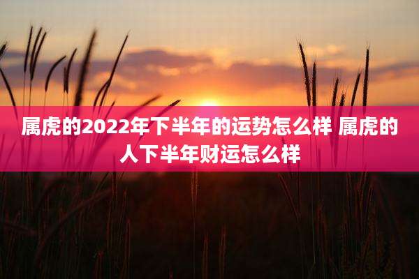 属虎的2022年下半年的运势怎么样 属虎的人下半年财运怎么样