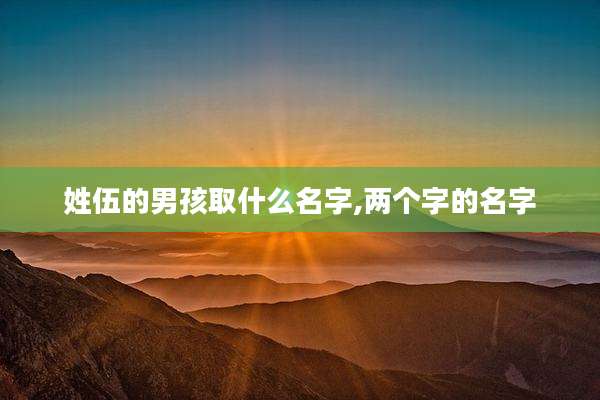 姓伍的男孩取什么名字,两个字的名字