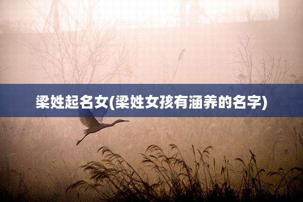 梁姓起名女(梁姓女孩有涵养的名字)