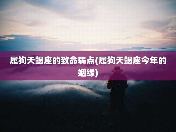 属狗天蝎座的致命弱点(属狗天蝎座今年的姻缘)