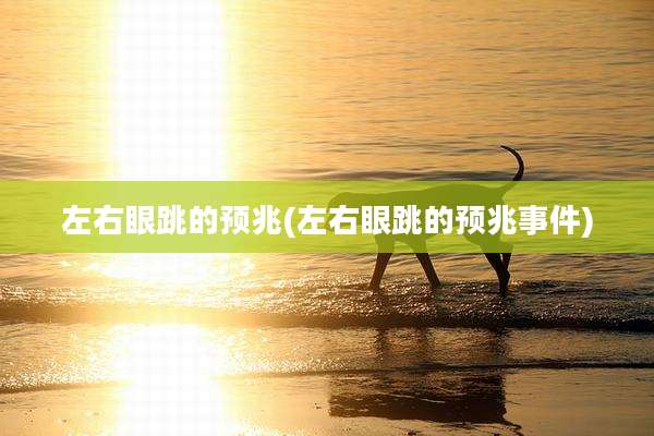 左右眼跳的预兆(左右眼跳的预兆事件)