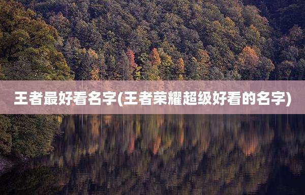 王者最好看名字(王者荣耀超级好看的名字)