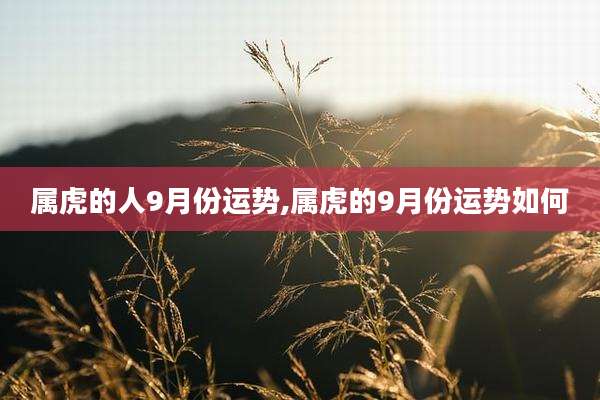 属虎的人9月份运势,属虎的9月份运势如何
