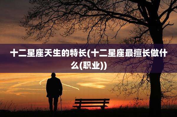 十二星座天生的特长(十二星座最擅长做什么(职业))