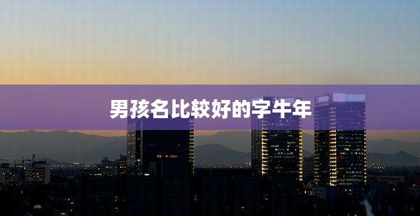 男孩名比较好的字牛年