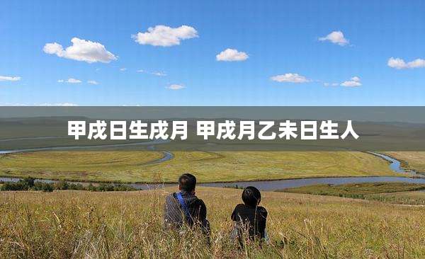 甲戌日生戌月 甲戌月乙未日生人