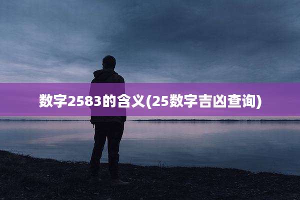数字2583的含义(25数字吉凶查询)