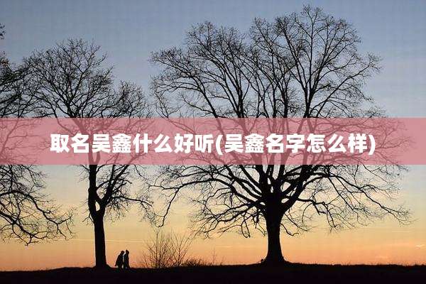 取名吴鑫什么好听(吴鑫名字怎么样)