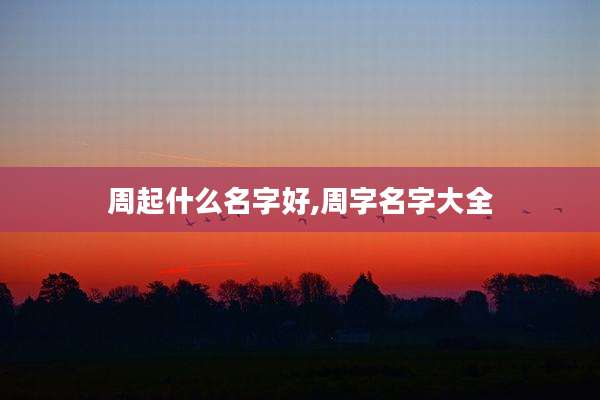 周起什么名字好,周字名字大全