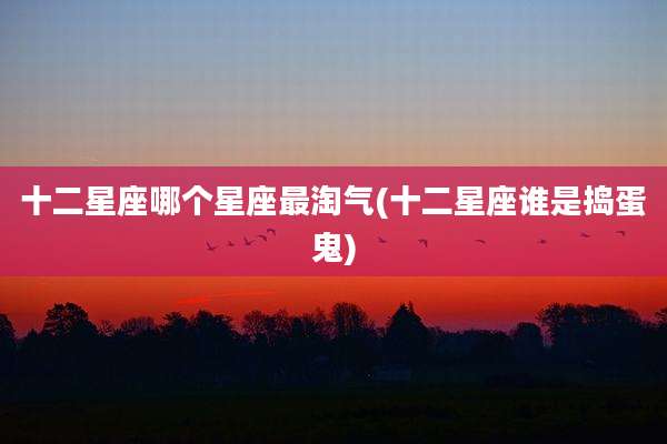 十二星座哪个星座最淘气(十二星座谁是捣蛋鬼)