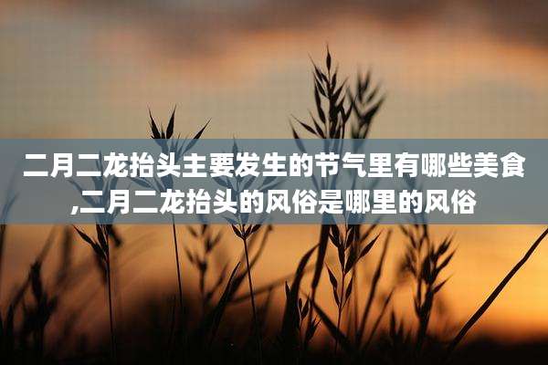 二月二龙抬头主要发生的节气里有哪些美食,二月二龙抬头的风俗是哪里的风俗