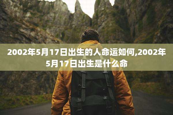 2002年5月17日出生的人命运如何,2002年5月17日出生是什么命