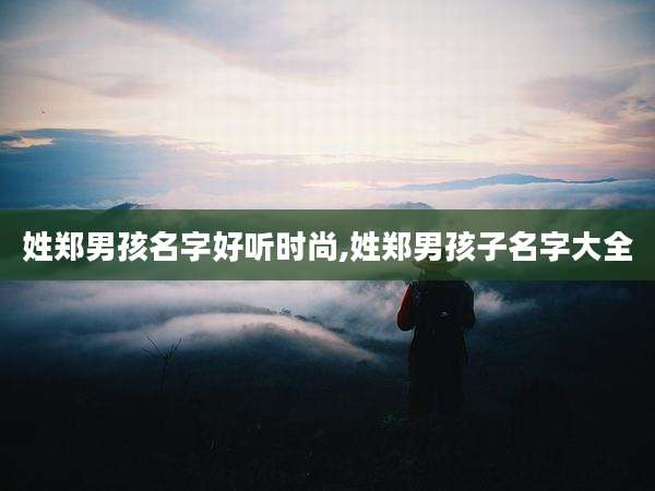 姓郑男孩名字好听时尚,姓郑男孩子名字大全