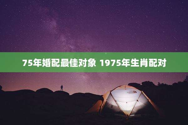 75年婚配最佳对象 1975年生肖配对