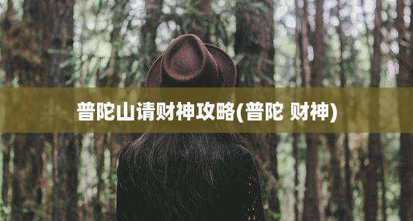 普陀山请财神攻略(普陀 财神)
