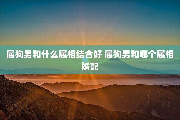 属狗男和什么属相结合好 属狗男和哪个属相婚配