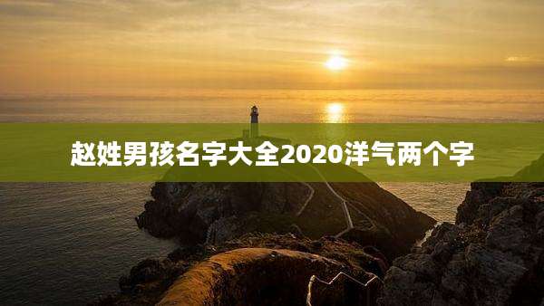 赵姓男孩名字大全2020洋气两个字