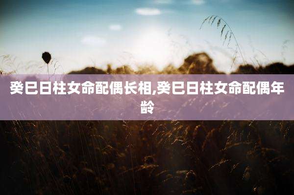 癸巳日柱女命配偶长相,癸巳日柱女命配偶年龄