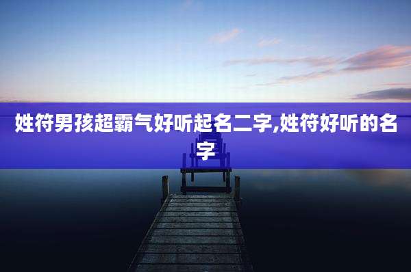 姓符男孩超霸气好听起名二字,姓符好听的名字