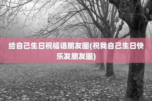 给自己生日祝福语朋友圈(祝我自己生日快乐发朋友圈)