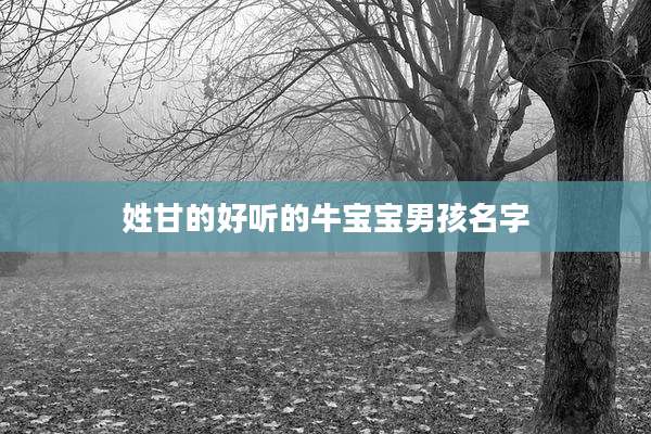 姓甘的好听的牛宝宝男孩名字