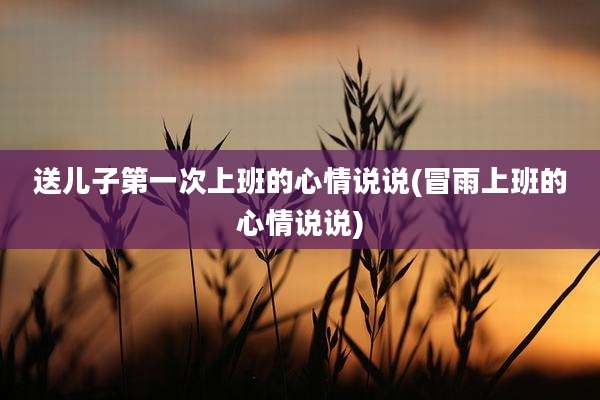 送儿子第一次上班的心情说说(冒雨上班的心情说说)