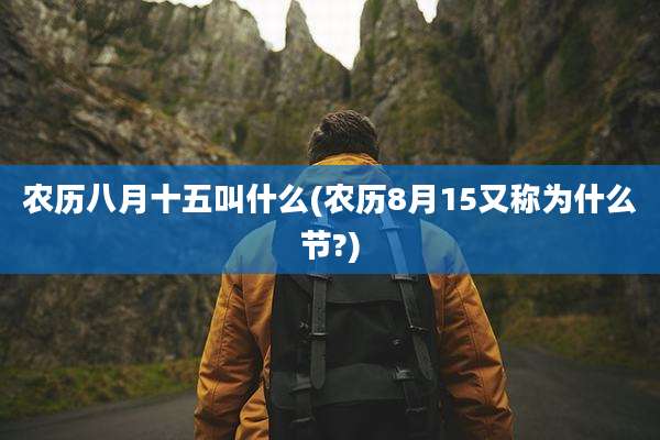 农历八月十五叫什么(农历8月15又称为什么节?)