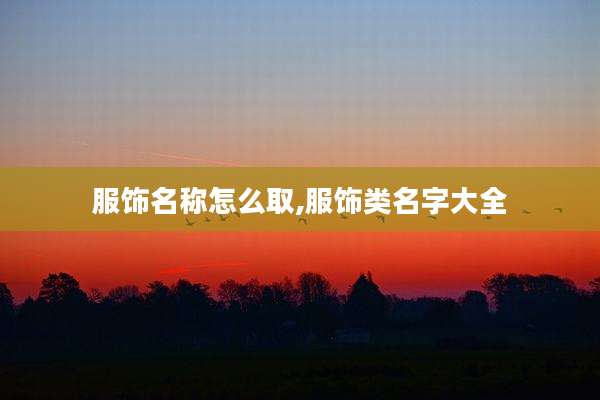 服饰名称怎么取,服饰类名字大全