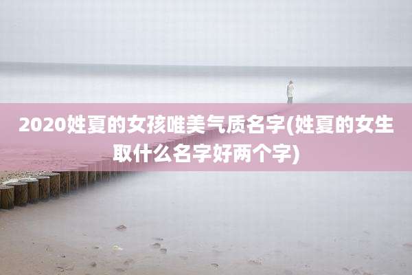 2020姓夏的女孩唯美气质名字(姓夏的女生取什么名字好两个字)