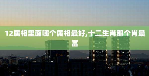 12属相里面哪个属相最好,十二生肖那个肖最富