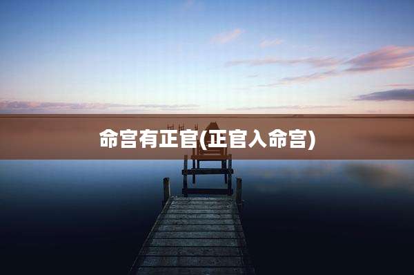 命宫有正官(正官入命宫)