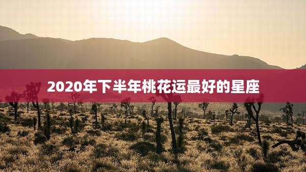 2020年下半年桃花运最好的星座