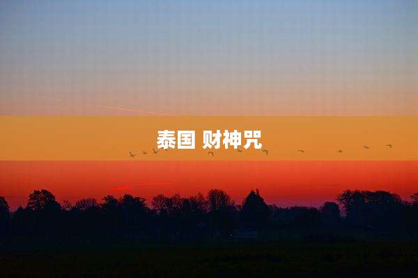 泰国 财神咒