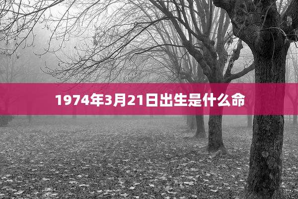 1974年3月21日出生是什么命