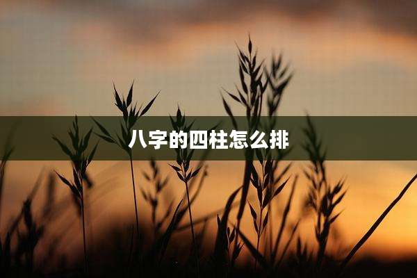 八字的四柱怎么排