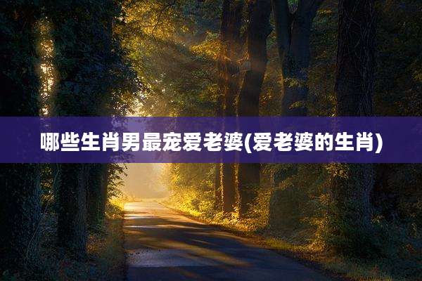 哪些生肖男最宠爱老婆(爱老婆的生肖)