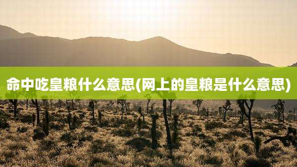 命中吃皇粮什么意思(网上的皇粮是什么意思)