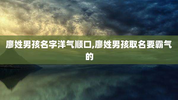 廖姓男孩名字洋气顺口,廖姓男孩取名要霸气的