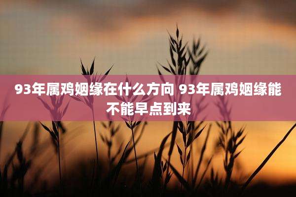 93年属鸡姻缘在什么方向 93年属鸡姻缘能不能早点到来