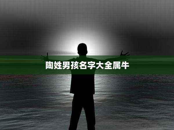 陶姓男孩名字大全属牛