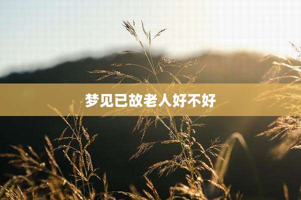 梦见已故老人好不好