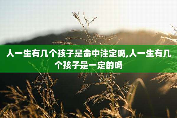 人一生有几个孩子是命中注定吗,人一生有几个孩子是一定的吗