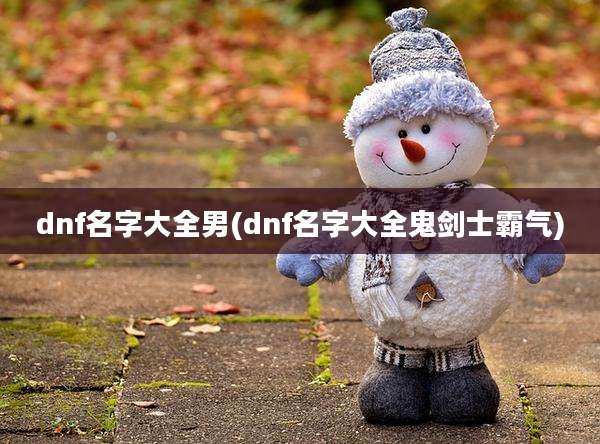 dnf名字大全男(dnf名字大全鬼剑士霸气)