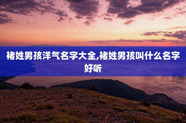 褚姓男孩洋气名字大全,褚姓男孩叫什么名字好听