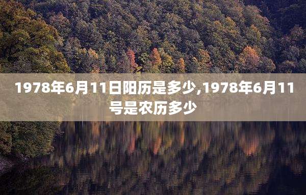 1978年6月11日阳历是多少,1978年6月11号是农历多少