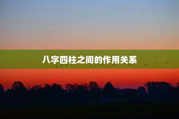 八字四柱之间的作用关系