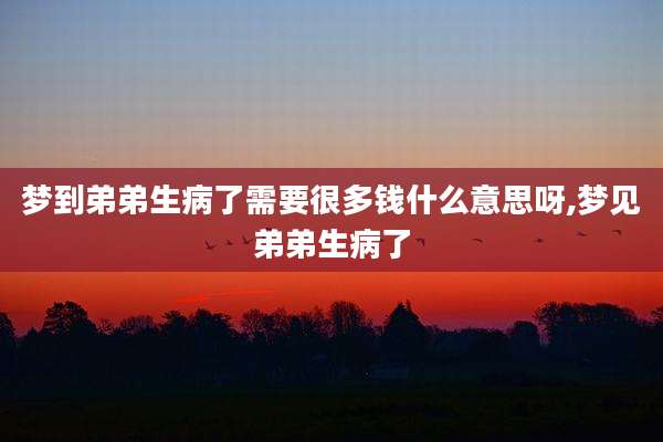 梦到弟弟生病了需要很多钱什么意思呀,梦见弟弟生病了