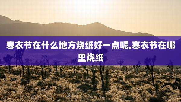 寒衣节在什么地方烧纸好一点呢,寒衣节在哪里烧纸