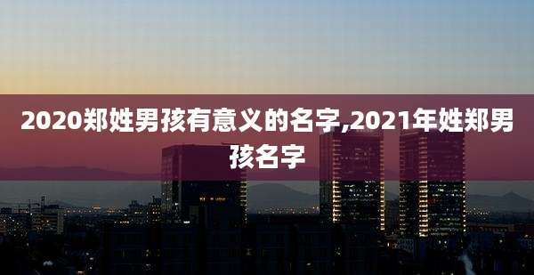 2020郑姓男孩有意义的名字,2021年姓郑男孩名字